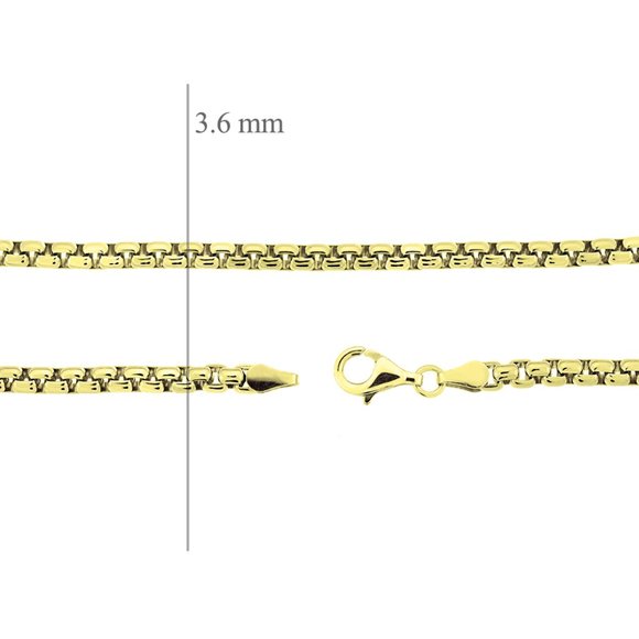 Round Box Chain Necklace 14K Yellow Gold - Picture 3 of 3